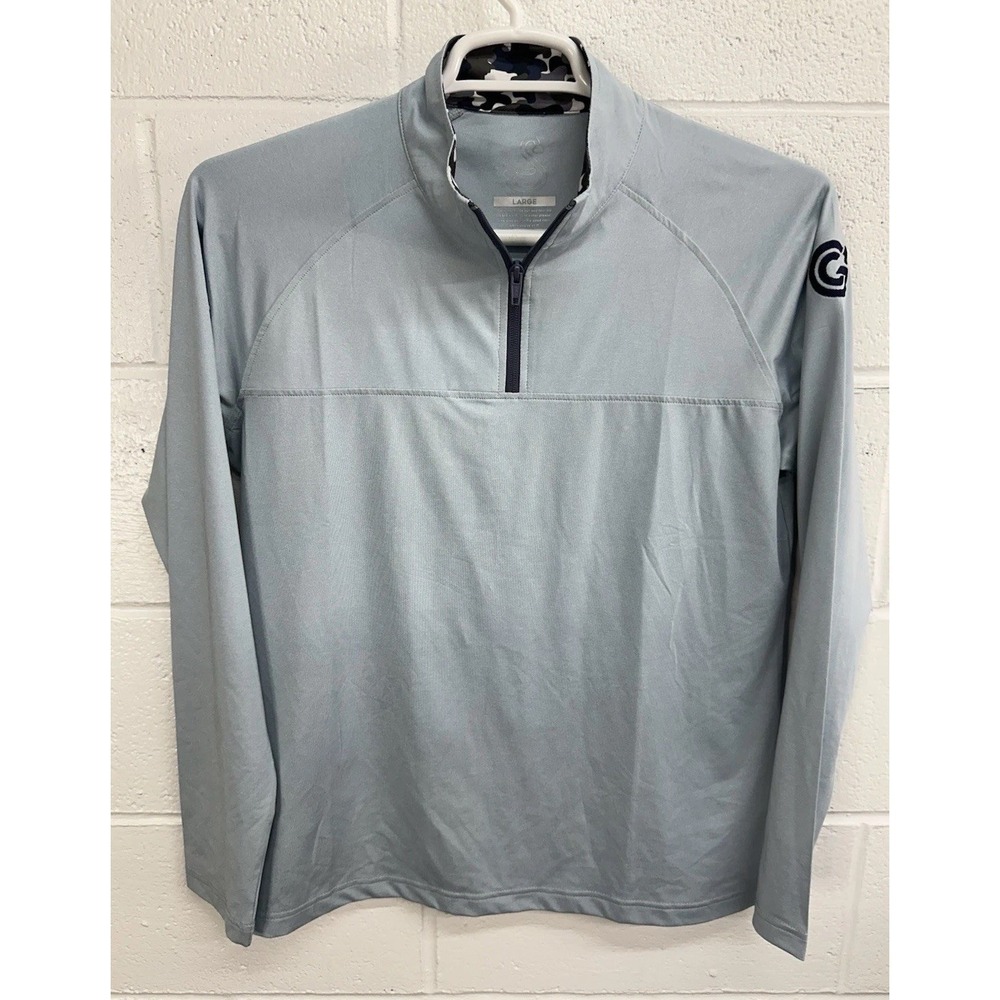 Swannies 1/4 Zip Pullover Stretch Performance Tech Light Blue LOGO / Men's Large